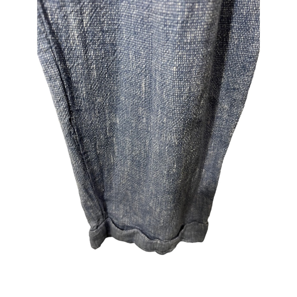 ELLEN TRACY BLUE CHAMBRAY STYLE LINEN BLEND DRAWSTRING WAIST JOGGER PANT - Picture 6 of 12